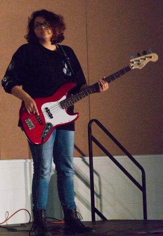 Sharon Montes performs at the talent show.
