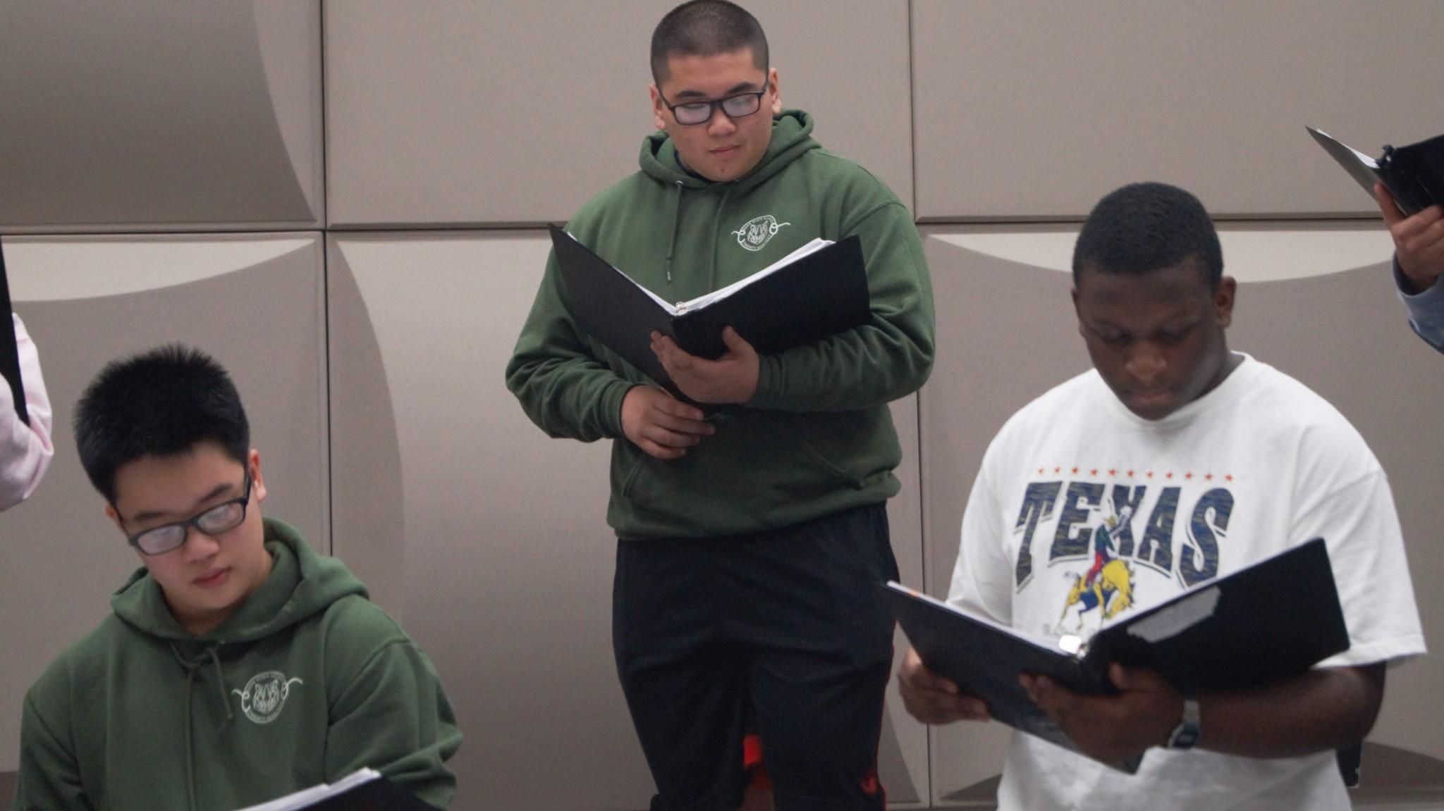 They all are practicing for the upcoming UIL, looking over song lyrics and making sure their pitch is just right.