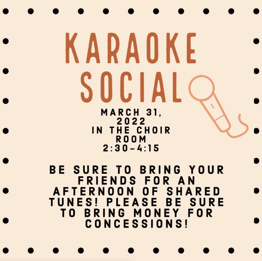 Miced up, Kerr Choir hosts a karaoke social. The choir room is open to anyone after school on March 31 who wants to display their voice.