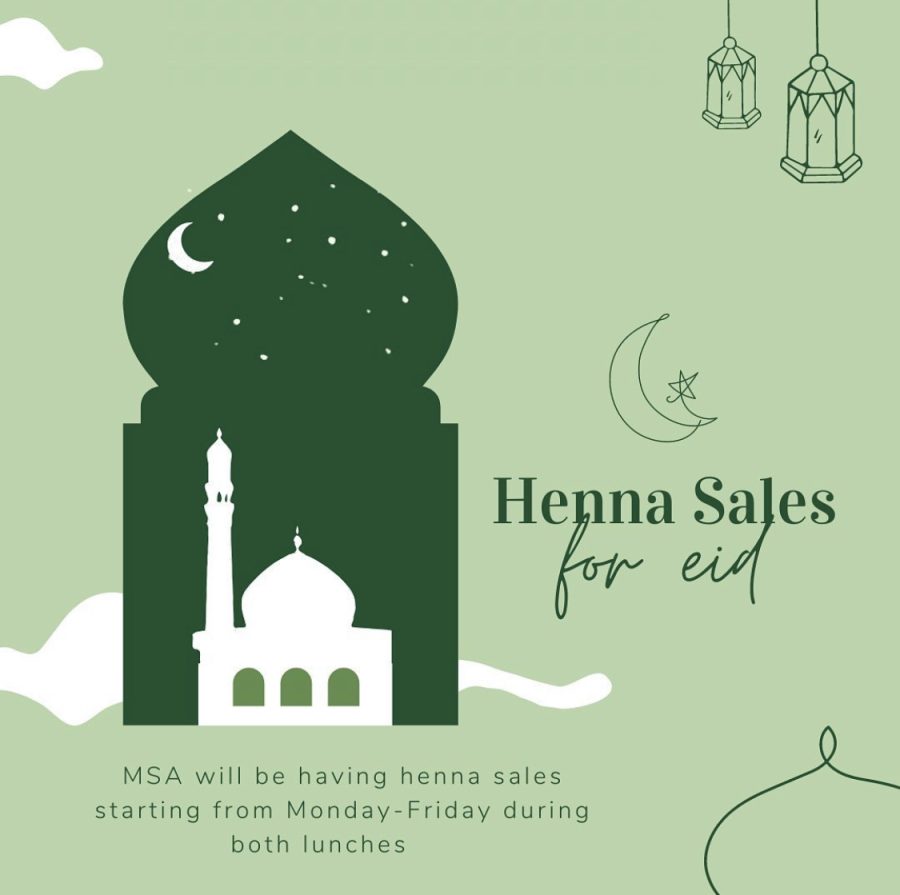 MSA officers have decided to do henna sales as Eid-Al Fitr approaches.