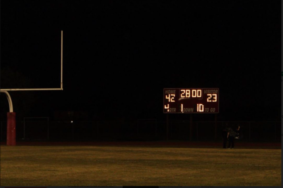 A photo of the scoreboard at the HOCO game, last Friday.