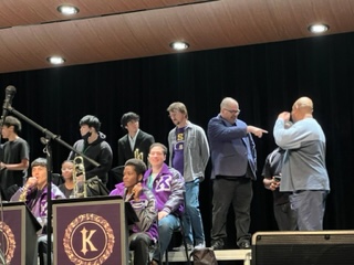Andre Hayward and Victor Goines of Jazz at Lincoln Center work with members of the Jazz Band.