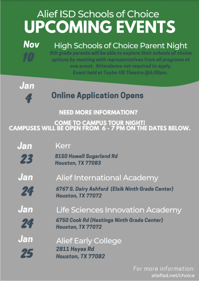Alief ISD Schools of Choice Events