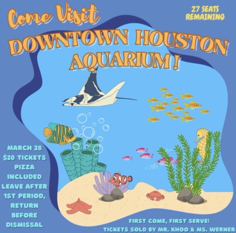 Kerrs SNHS promotional post from Instagram about the field trip opportunity to the Downtown Houston Aquarium. 