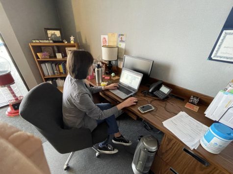 Lead Counselor Laura Tully in her office