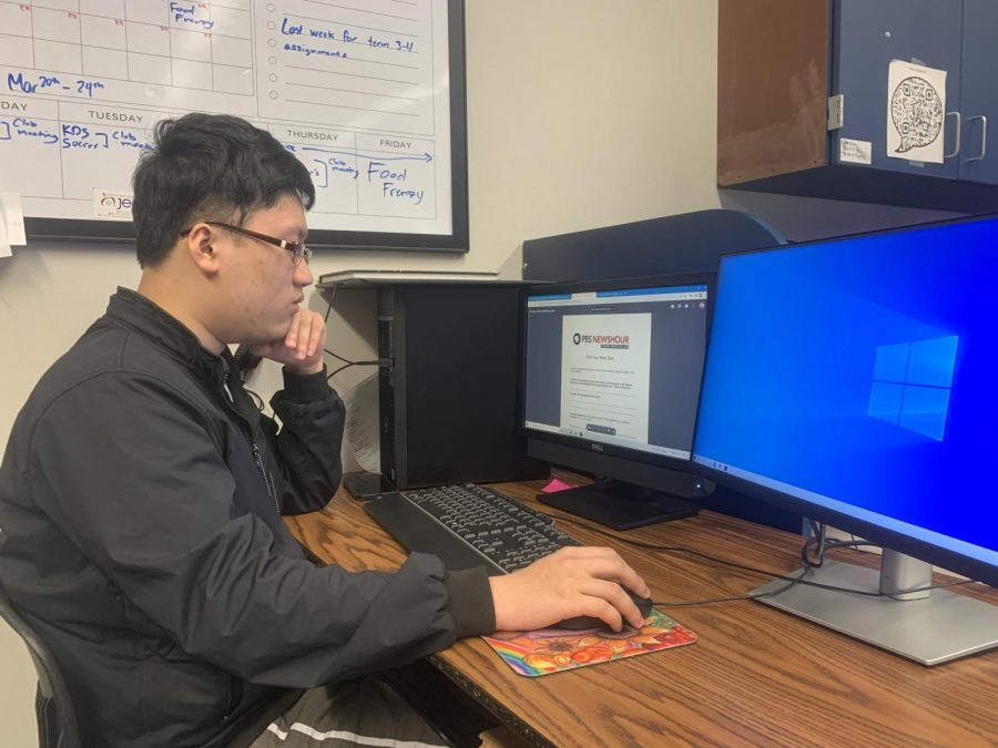 Pitching!
Quanjason Dang is a hard working student at Kerr high School. In the journalism center, he is seen working on an upcoming project pitch assignment. Enjoy life to the fullest and dont let it  dictate you , Dang said.