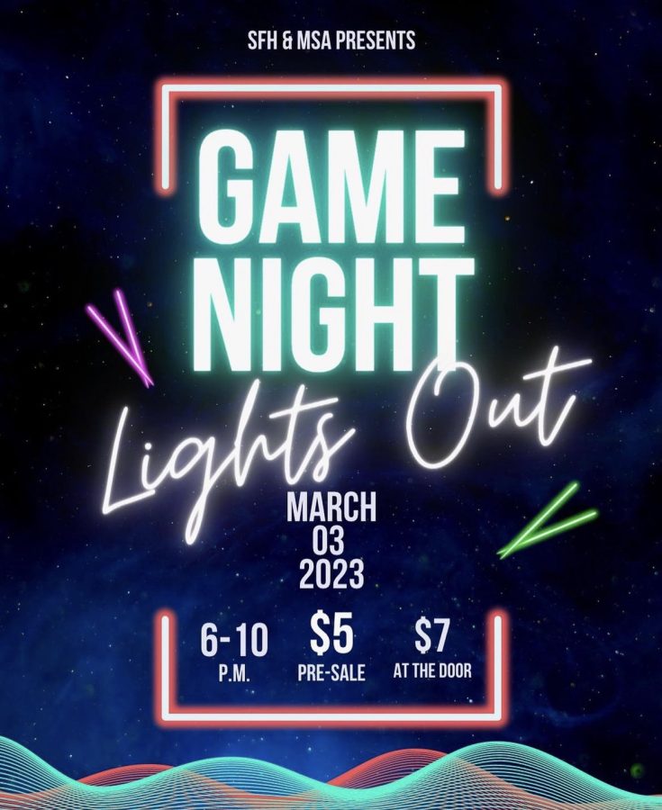 GAME ON 
Kerr Muslim Student Association and Students for Humanity are hosting a game night with a ‘Glow in the Dark theme. Tickets are sold from Tuesday, February 21st to Wednesday, March 1st. “The game night will have many activities and whole group games, with many twists and turns,” stated the Kerr MSA Instagram post. “We will also be having a raffle towards the end of the game night where we will be hosting the event. Each entry includes a raffle ticket but you can also buy an additional raffle ticket for a dollar the day of the event.”