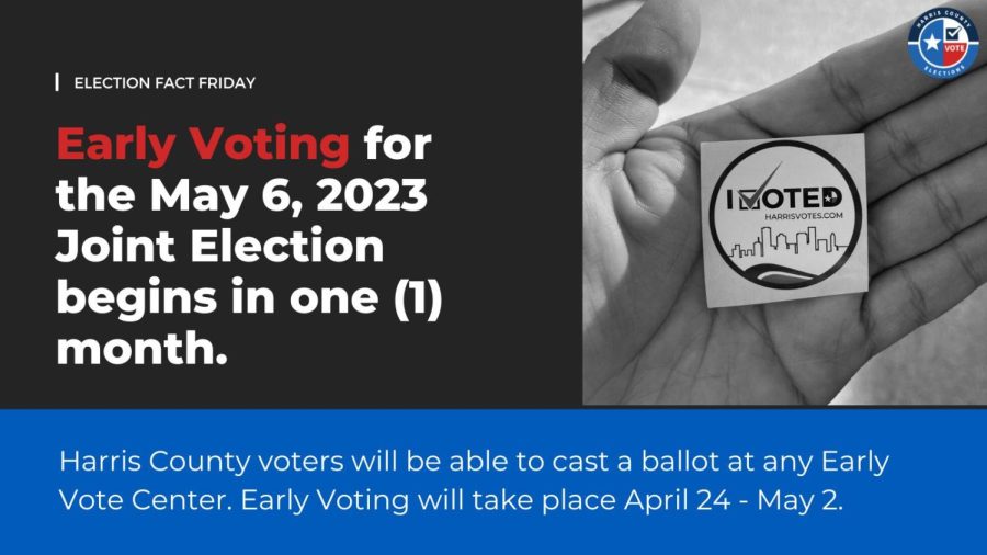 Photo taken from Harris County Elections Twitter account. 

Run It Up! Early Voting in Harris County begins April 24 and ends on May 2. Make a difference today. 