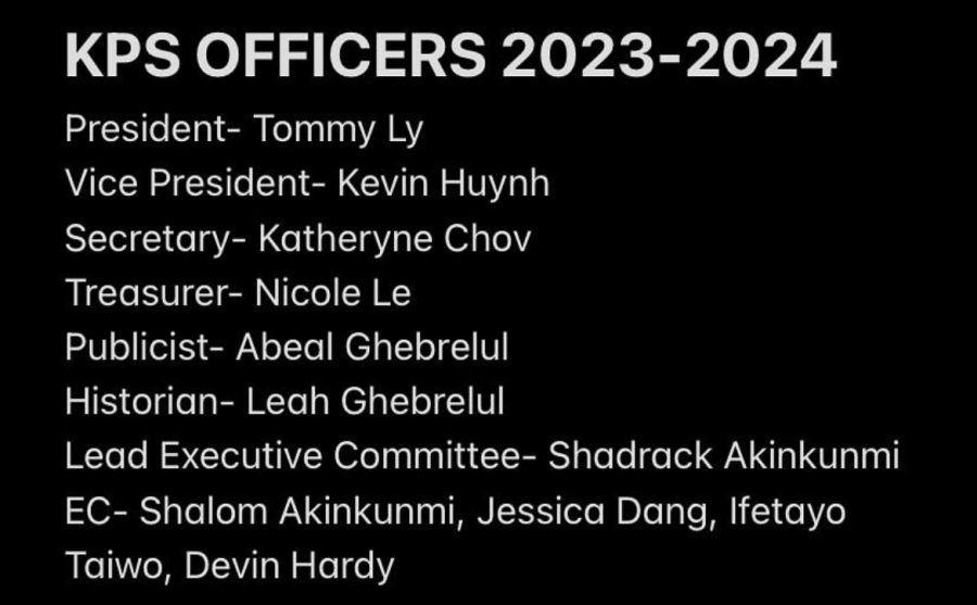 The official list of officers of the Photosynithesizers club for the 2023-24 school year.