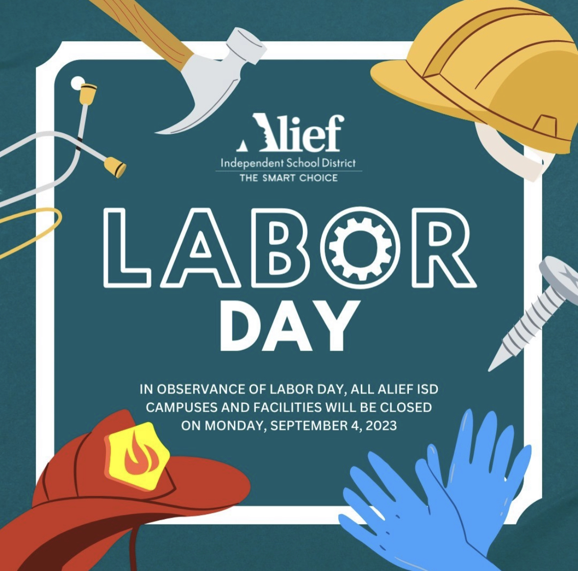 NO SCHOOL Labor Day is coming up this weekend on Monday, September 4. There will be no school to commemorate the holiday. “All Alief ISD campuses and facilities will be closed,” stated the Alief ISD Instagram page. “For the Alief ISD calendar, visit: https://www.aliefisd.net/calendar.”
