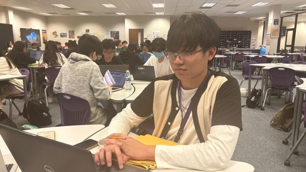 Khai Nguyen is a sophomore at Kerr, In Social Study centers, Khai is seen working on his World History PAK assignment. A good sleep will solve a lot of your problems, Nguyen said