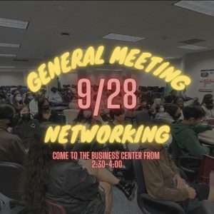 A picture posted on the FBLA Instagram talking about the first general meeting.