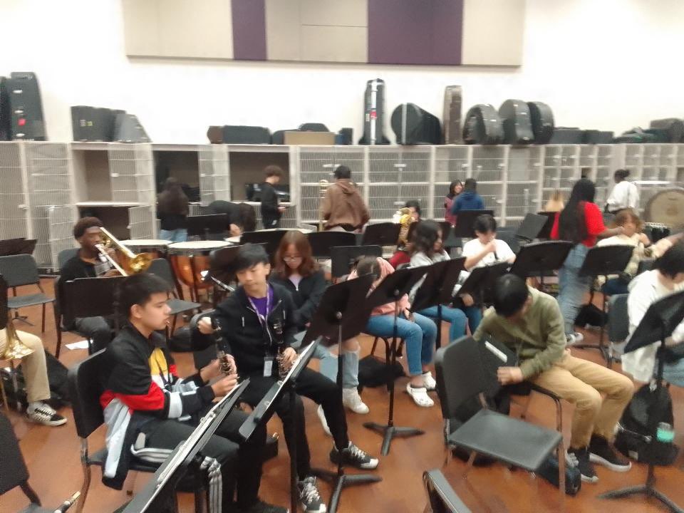 In the busy band room, students work hard to get their music just right, showing how much they all care about playing well together. Every note we play is a step closer to perfection, declares Nifemi Oladesu.