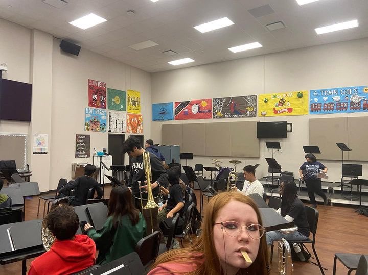 Band students are seen methodically arranging their instruments and tuning them up in preparation for a musical performance. “Our instruments may be silent now, but soon they will shine”, Raiyyan Khan said.

