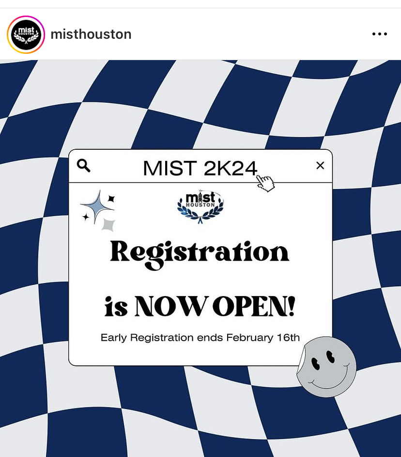 Now open!
The picture above showcases a post made by the MIST in Houston for the upcoming event this year. I hope my friend gets to compete in this, she is good at baking A member of the MSA said.