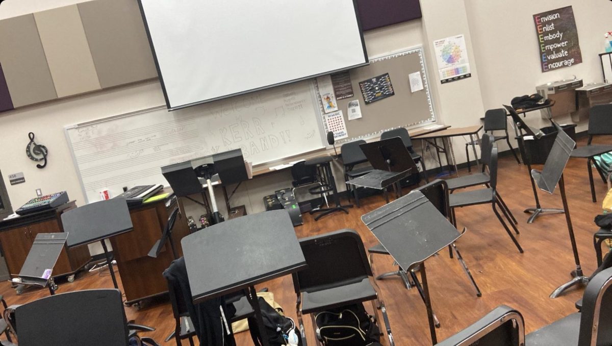 As the Symphony Band competes at UIL, an empty Kerr High School band room resonates with determination, creating a silent wait until their return. We did our best today, but there is always space for improvement. Well come back stronger next time, Nifemi Oladesu said.
