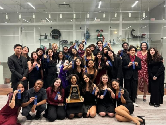 First Time for Everything. Members of Cadre pose with their awards after first performance. They continue the competition at Bi-districts next week.
...the show was amazing, Carranza said. 