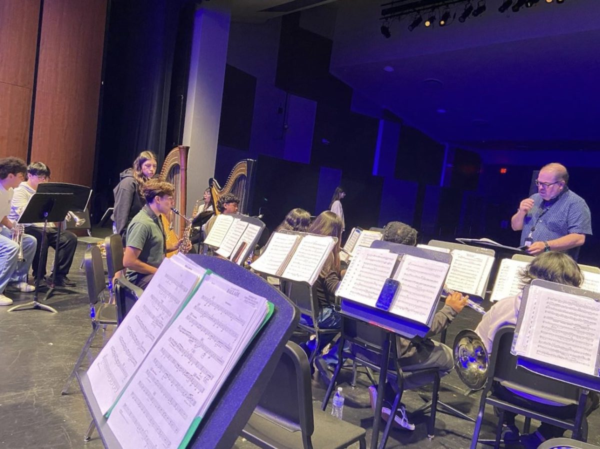 Students from Kerr High Schools band rehearse on stage in the new theatre room. I love how our sound fills this space, says Raiyyan Khan
