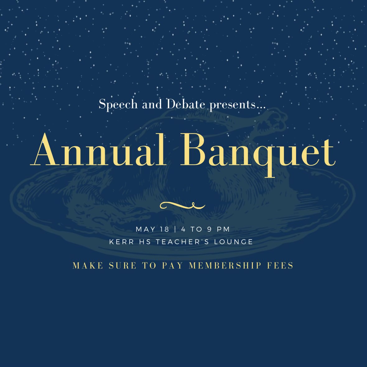 This is the official Speech and Debate Banquet Poster. It was designed by Historian Abigail Nguyen. 