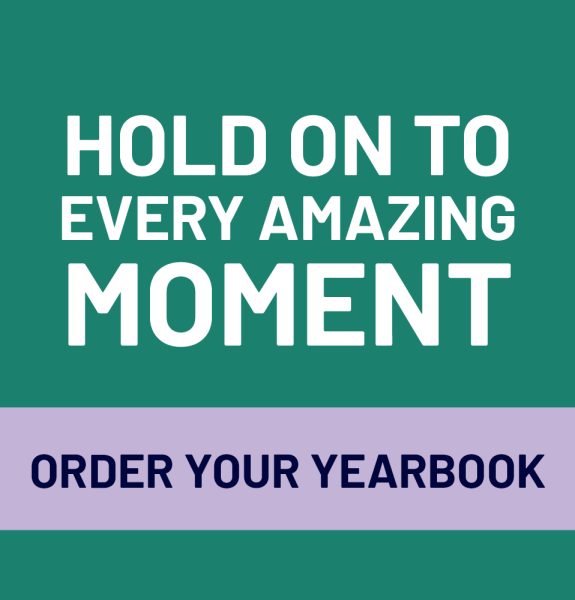 Graphic advertising yearbook sales: "Hold on to every amazing moment. Order your yearbook." Links to Josten's website