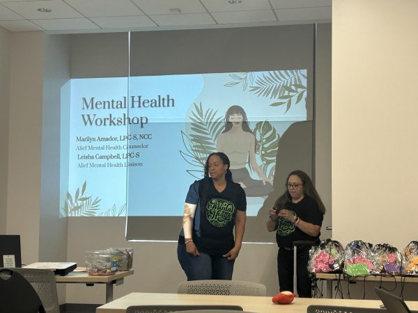 Mind Over Matter! Alief Mental Health Counselor Marilyn Amador, LPC-S, NCC, and Alief Mental Health Liaison Leisha Campbell, LPC-S, served as guest speakers for the Chick-Fil-A Leadership Academy's Mental Health Workshop. Arriving early to prepare, they set the stage for an engaging session. “Let’s get started on this exciting meeting!” Amador said.
